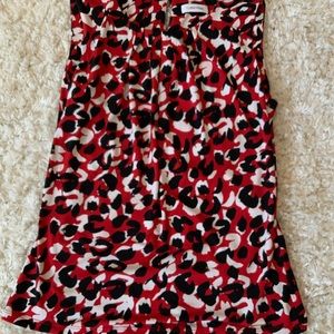 Calvin Klein sleeveless blouse. Size small. Red, black and white.